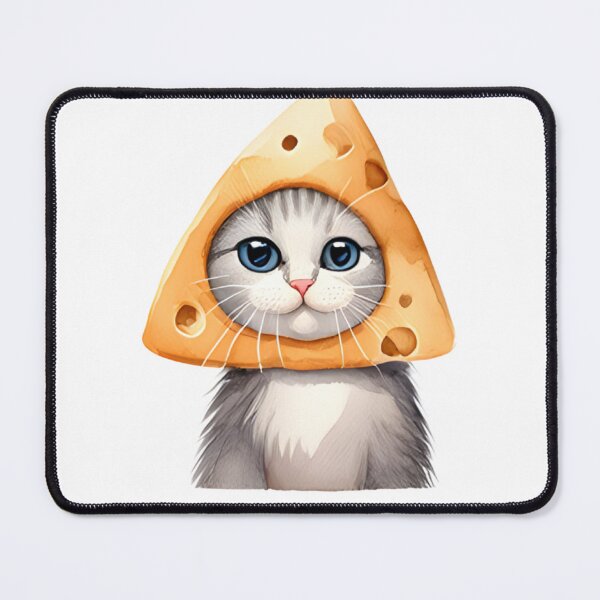 Item preview, ? Cute Cat in Cheese Hat Sticker - Kawaii Food Animal Decal designed and sold by marcelooliver98.