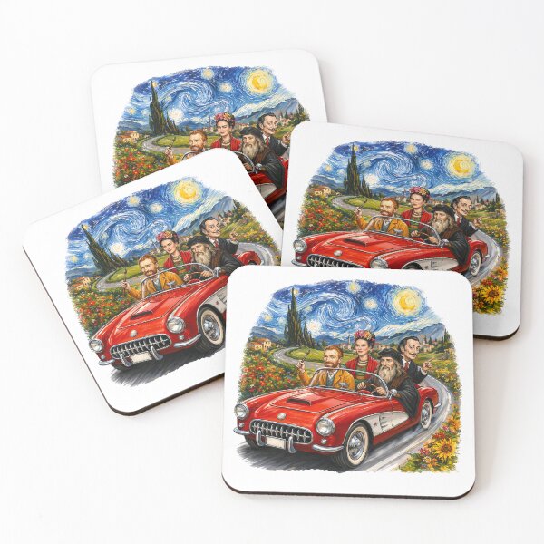 Item preview, Famous painters  Driving Red Convertible Starry Night designed and sold by TeeARTHY.