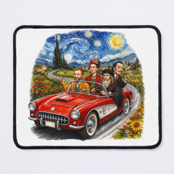Item preview, Famous painters  Driving Red Convertible Starry Night designed and sold by TeeARTHY.