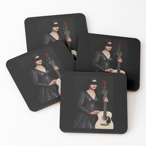Item preview, Blindfolded Gothic Queen with White Guitar and Red Rose designed and sold by DarkLuxuryArt.
