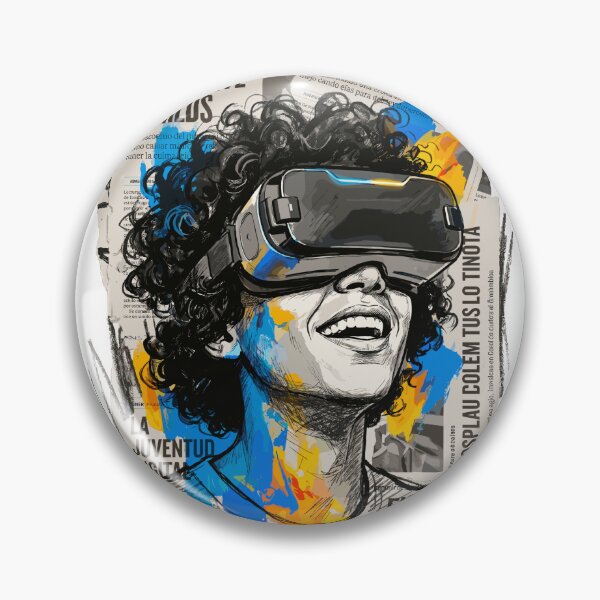 Item preview, Gamer Enjoying Virtual Reality Collage Style designed and sold by Honu2025.