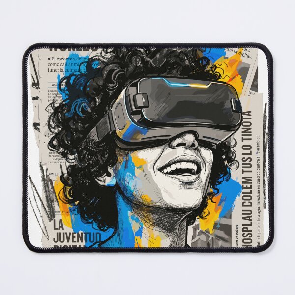Item preview, Gamer Enjoying Virtual Reality Collage Style designed and sold by Honu2025.