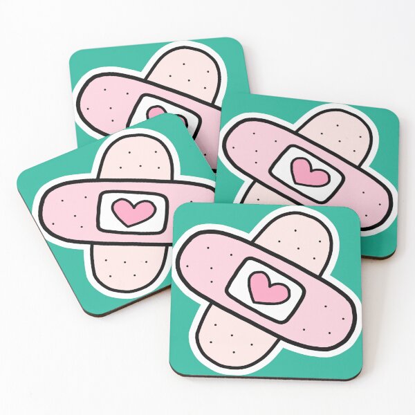 Item preview, Kawaii Pink Heart Bandage - Soft Aesthetic Pastel Plaster Sticker designed and sold by AliAltinelArt.
