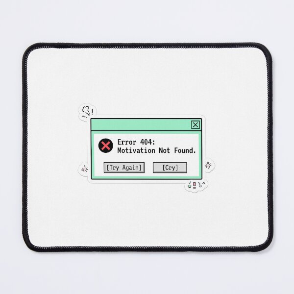 Item preview, Retro Computer Error Motivation Not Found Funny Webcore Sticker designed and sold by SlapHappyArt.