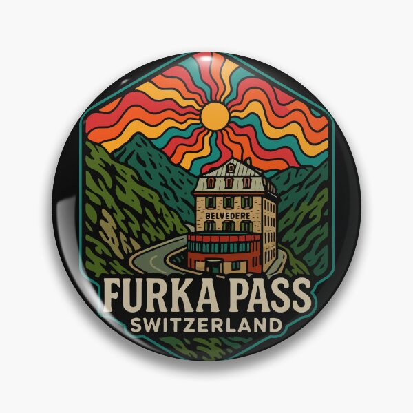 Item preview, Furka Pass Belvedere Hotel Trippy Art Travel designed and sold by TomFrontierArt.