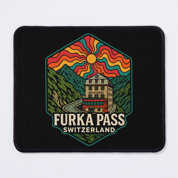 Item preview, Furka Pass Belvedere Hotel Trippy Art Travel designed and sold by TomFrontierArt.