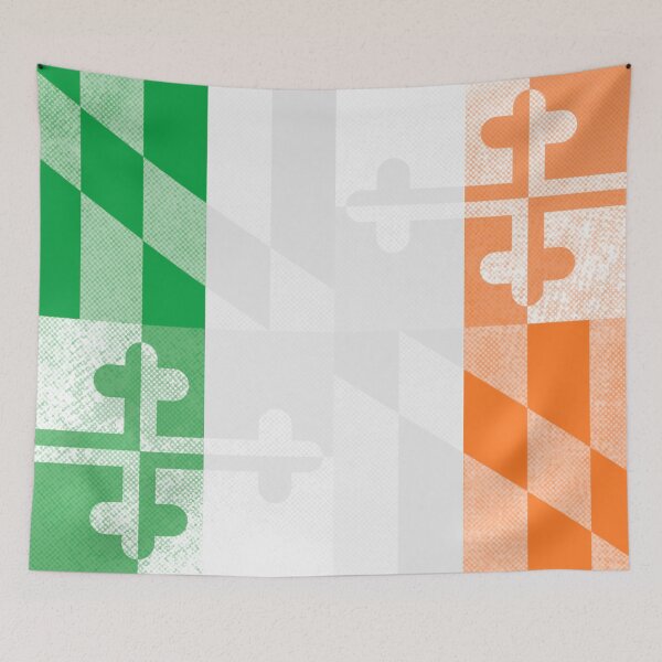Item preview, Irish Tricolor Maryland Flag, Horizontal designed and sold by merlinmerchshop.
