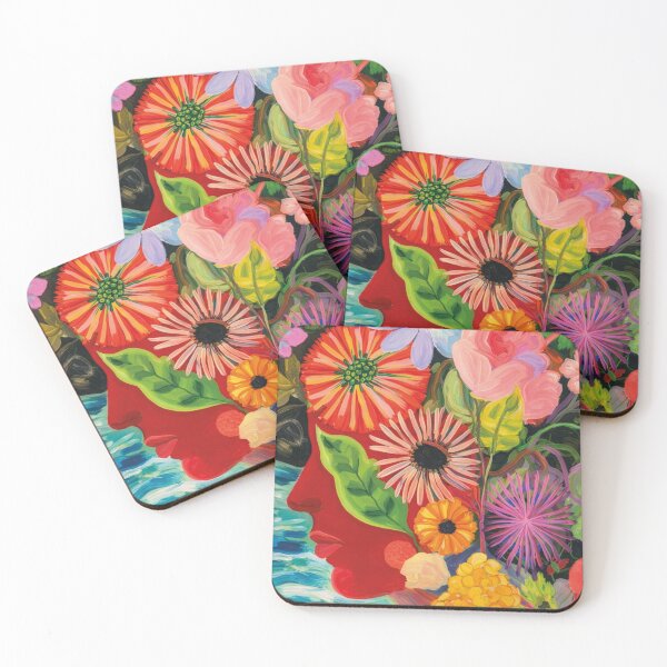 Item preview, Floral Face Art Print | Colourful Botanical Portrait | Modern Nature designed and sold by FortuneAndFrame.