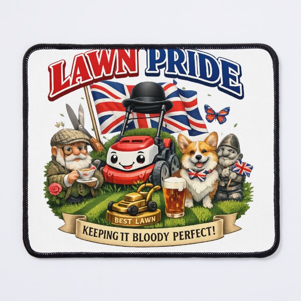 Item preview, Lawn Pride Funny British Garden Design – Keeping It Bloody Perfect UK Humour designed and sold by GarnerSupplyCo.