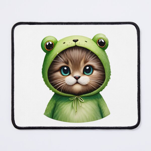 Item preview, ? Cute Tabby Cat in Green Frog Suit Sticker - Kawaii Goblincore Decal designed and sold by marcelooliver98.