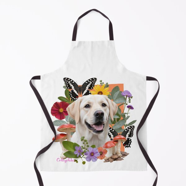 Item preview, Yellow Labrador Retriever Floral Collage Tales | Dog Portrait Breed Buterfly Flowers Mushrooms Dog Lovers designed and sold by LisaTumi.art.