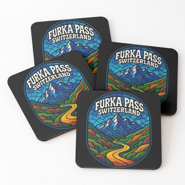 Item preview, Furka Pass Switzerland Alpst Stained Glass Art Travel designed and sold by TomFrontierArt.