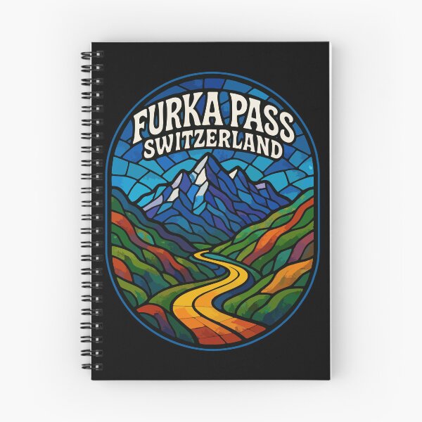 Item preview, Furka Pass Switzerland Alpst Stained Glass Art Travel designed and sold by TomFrontierArt.