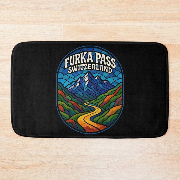 Item preview, Furka Pass Switzerland Alpst Stained Glass Art Travel designed and sold by TomFrontierArt.