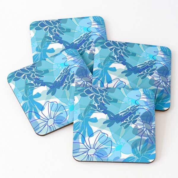 Item preview, Dibujos de flores oceánicas: estampado floral azul. designed and sold by Nature  Nblossom.