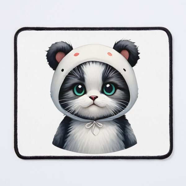 Item preview, ? Cute Tuxedo Cat in Panda Hood Sticker - Kawaii Black White Aesthetic Decal designed and sold by marcelooliver98.