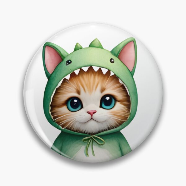 Item preview, ? Cute Ginger Cat in Dino Hood Sticker - Kawaii Dinosaur Aesthetic Decal designed and sold by marcelooliver98.
