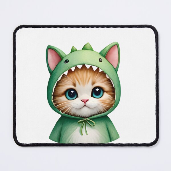 Item preview, ? Cute Ginger Cat in Dino Hood Sticker - Kawaii Dinosaur Aesthetic Decal designed and sold by marcelooliver98.