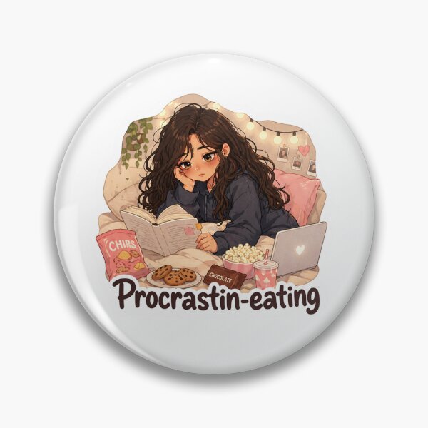 Item preview, procrastin-eating girl tired on bed with computer designed and sold by nattienook.