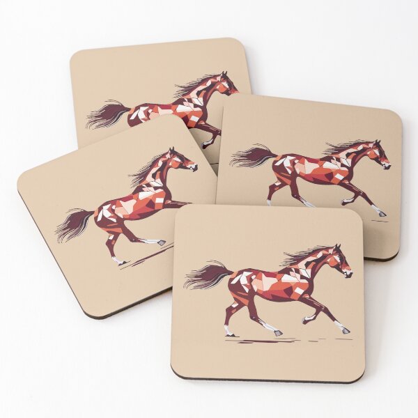 Item preview, energetic horse galloping geometric and mosaic style designed and sold by designmari.