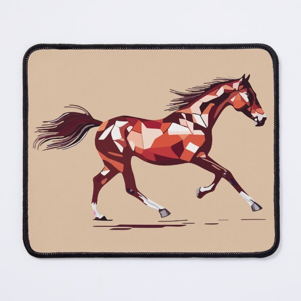 Item preview, energetic horse galloping geometric and mosaic style designed and sold by designmari.