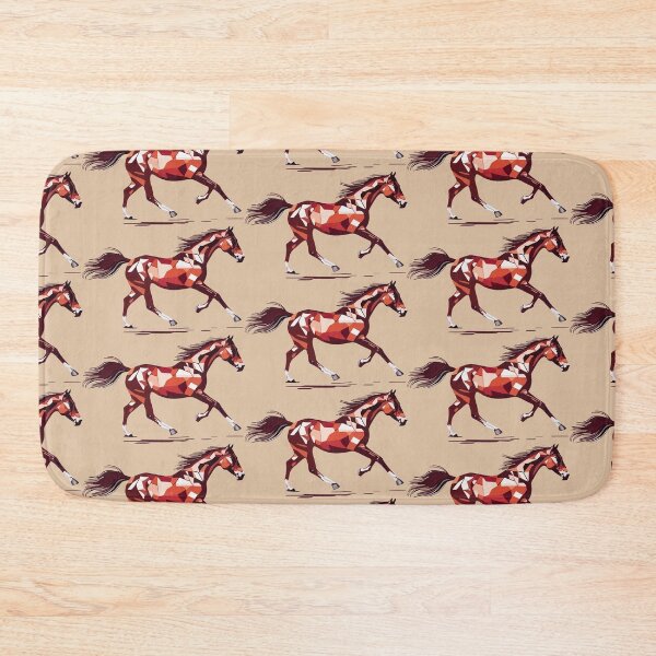 Item preview, energetic horse galloping geometric and mosaic style designed and sold by designmari.