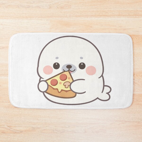 Item preview, Cute Kawaii Seal Eating Pizza Slice Adorable designed and sold by Owcomm.