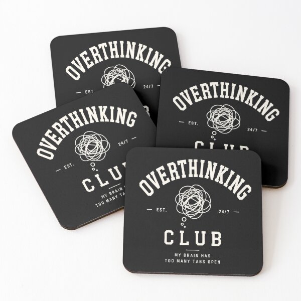 Item preview, Overthinking Club Aesthetic Minimalist Mental Health Quote T-Shirt | My Brain Has Too Many Tabs Open Design designed and sold by SSVSTICKERS.