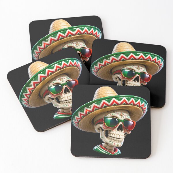 Item preview, Mexican Skull Sombrero Fiesta Design | Colorful Skeleton with Sunglasses designed and sold by ArtSpark Studio.