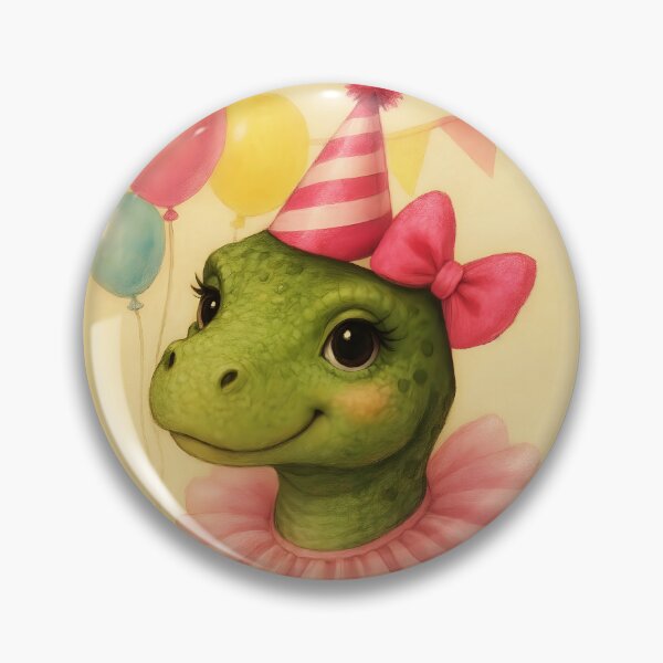 Item preview, Hope Your Birthday Is Dino-Mite – Cute Girl Dinosaur Pink Bow Party Design designed and sold by EmeraldeaArt.