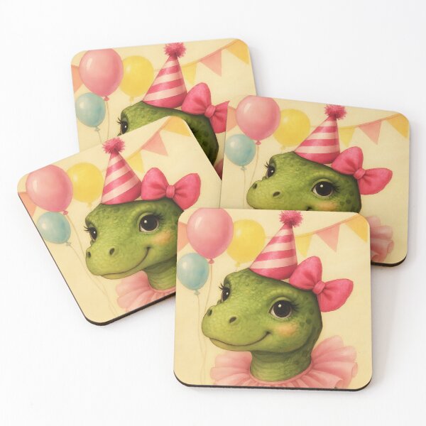 Item preview, Hope Your Birthday Is Dino-Mite – Cute Girl Dinosaur Pink Bow Party Design designed and sold by EmeraldeaArt.
