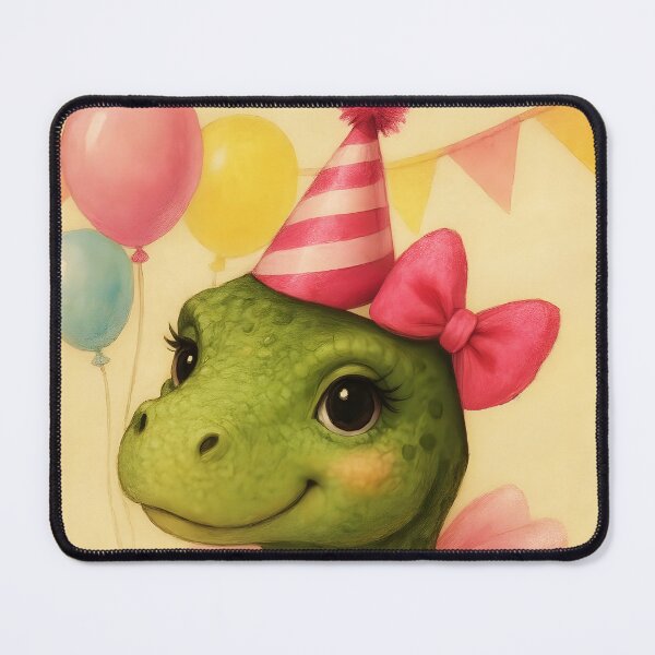 Item preview, Hope Your Birthday Is Dino-Mite – Cute Girl Dinosaur Pink Bow Party Design designed and sold by EmeraldeaArt.