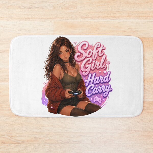 Item preview, Soft Girl Hard Carry Cute Gamer Girl Design designed and sold by Sunset Deck Studio.
