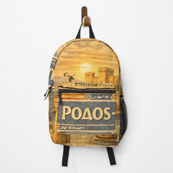 Item preview, Rhodes Hellas Vintage Travel Poster Illustration designed and sold by mythographiaart.