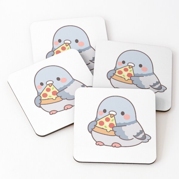 Item preview, Chubby Pigeon Eating Pizza Slice designed and sold by Owcomm.