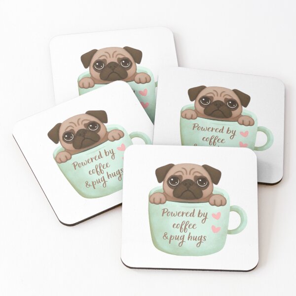 Item preview, Powered by pug hugs sticker  designed and sold by Bud the Pug & Friends .