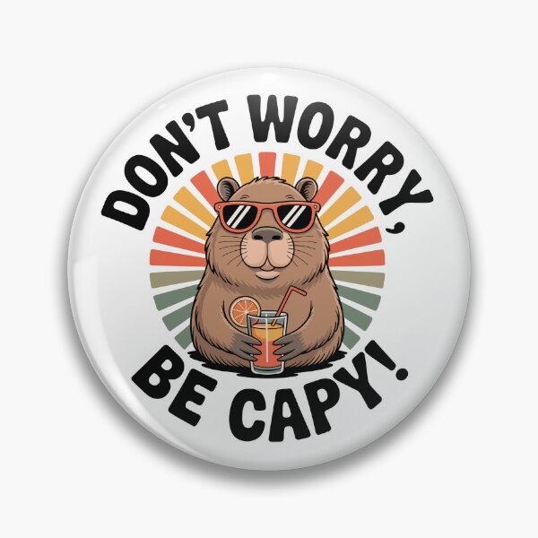 Item preview, Don’t Worry, Be Capy – Retro Chill Capybara  designed and sold by JPees.