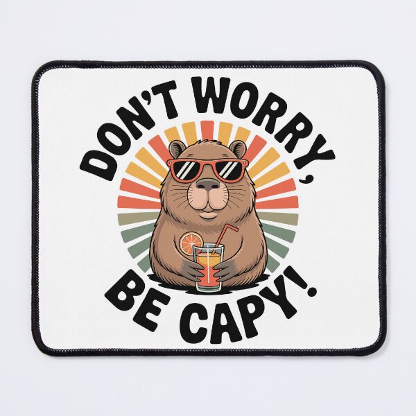 Item preview, Don’t Worry, Be Capy – Retro Chill Capybara designed and sold by JPees.