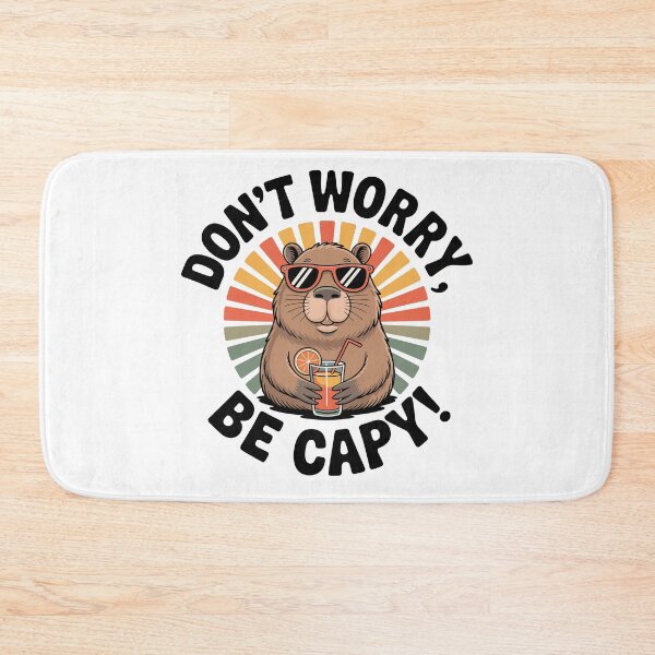 Item preview, Don’t Worry, Be Capy – Retro Chill Capybara  designed and sold by JPees.