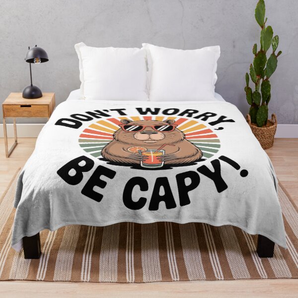 Item preview, Don’t Worry, Be Capy – Retro Chill Capybara  designed and sold by JPees.
