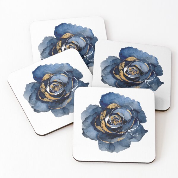 Item preview, Blue rose flower watercolor painting  designed and sold by uunaa.