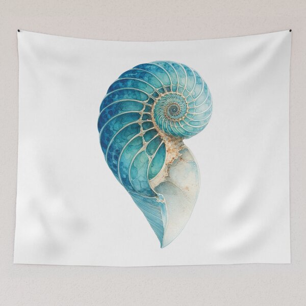 Item preview, Turquoise Watercolour Shell designed and sold by FortuneAndFrame.