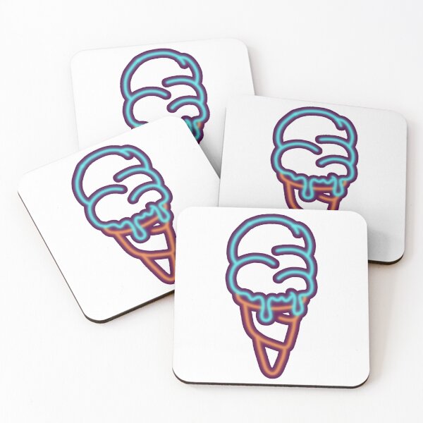 Item preview, Neon Ice Cream Sticker | Retro Vaporwave Dessert designed and sold by AliAltinelArt.