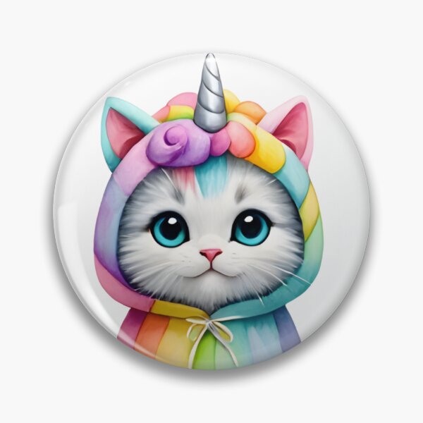 Item preview,  ? Cute White Cat in Rainbow Unicorn Hood Sticker - Kawaii Pastel Decal designed and sold by marcelooliver98.