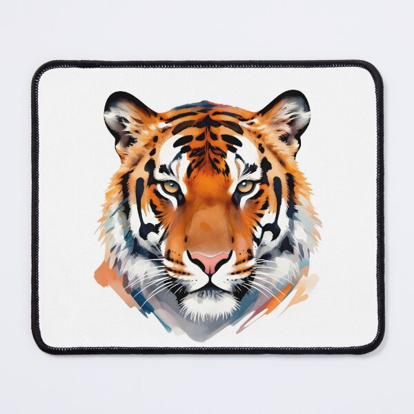 Item preview, Colorful abstract tiger head with floral artistic elements designed and sold by Ar0undTheW0rld.