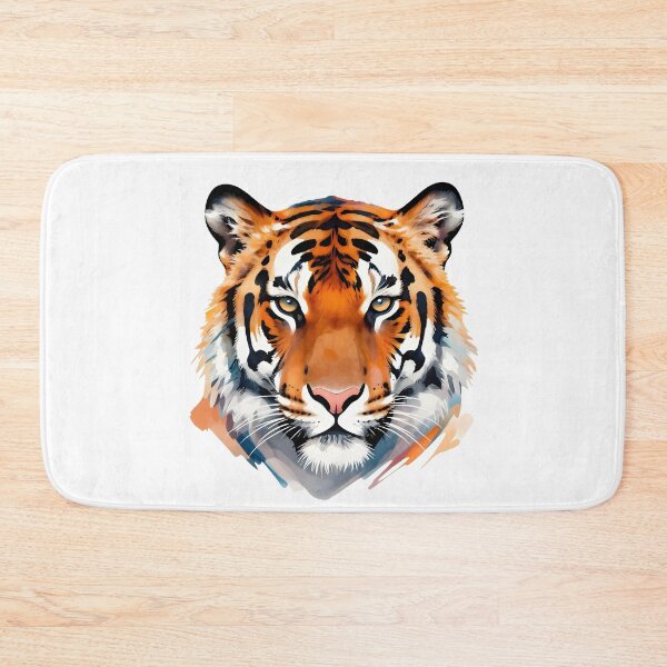 Item preview, Colorful abstract tiger head with floral artistic elements designed and sold by Ar0undTheW0rld.