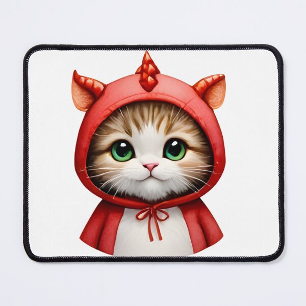 Item preview, ? Cute Tabby Cat in Red Dragon Hood Sticker - Kawaii Fire Aesthetic Decal designed and sold by marcelooliver98.
