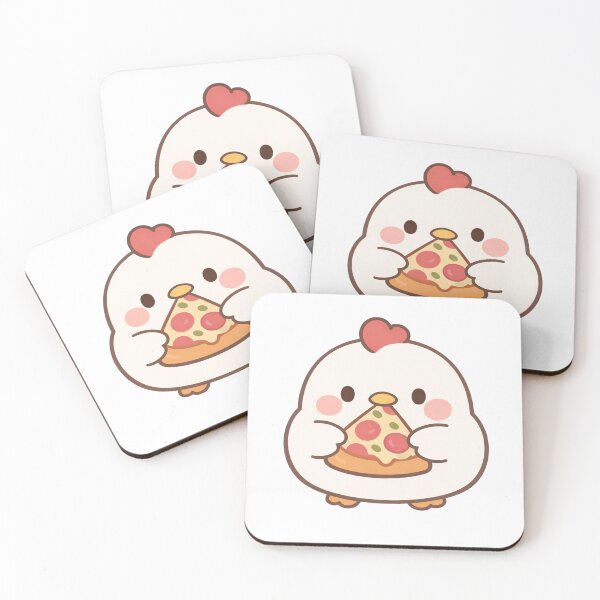 Item preview, Cute Kawaii Chicken Holding a Slice of Pizza designed and sold by Owcomm.