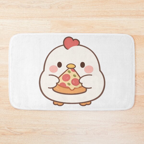 Item preview, Cute Kawaii Chicken Holding a Slice of Pizza designed and sold by Owcomm.