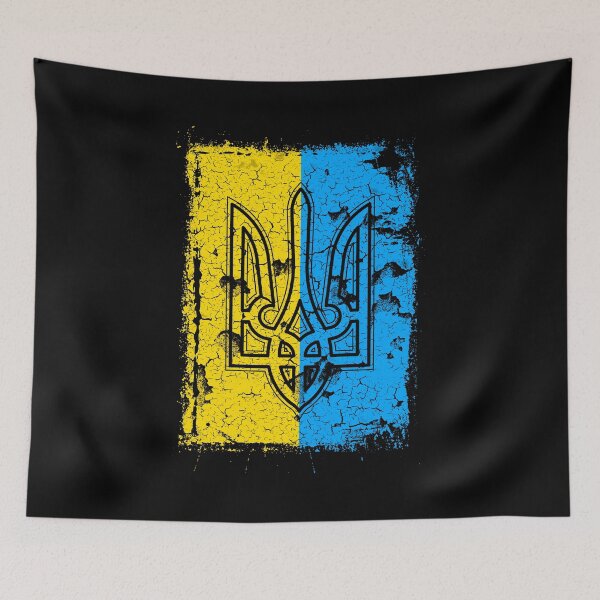 Item preview, Stand with Ukraine Retro Vintafe Flag Trident designed and sold by Artycom.